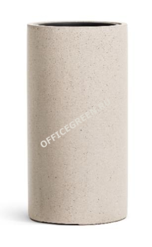 Кашпо TREEZ Effectory - серия Beton - Высокий цилиндр - Белый песок
