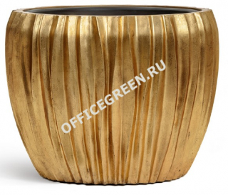 Кашпо TREEZ Effectory Metal Чаша Design Wave Сусальное золото