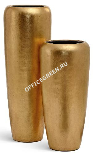 Кашпо TREEZ Effectory Metal Дизайн-конус Сусальное золото